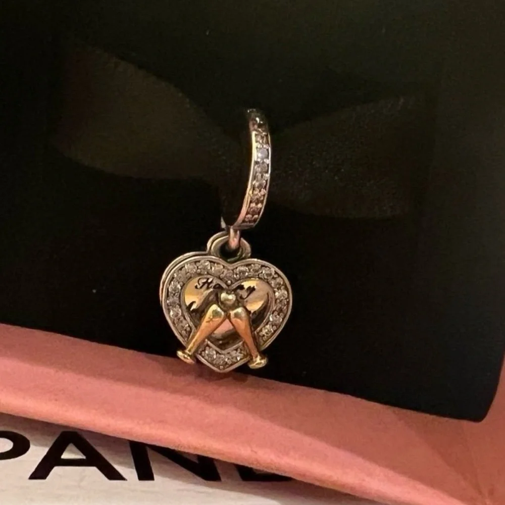 Two-tone Happy Anniversary Dangle Charm